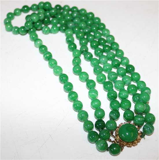 Banded glass hardstone necklace